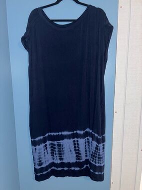 Terra & Sky Women's Plus Size Shirred Tie Dye Dress